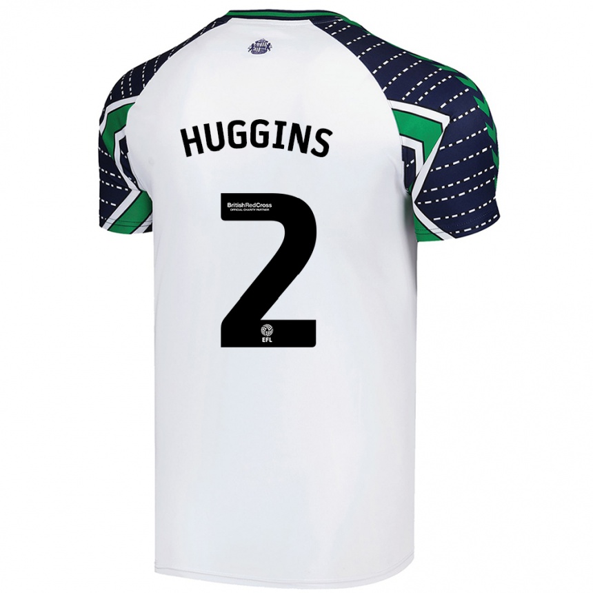 Gyermek Labdarúgás Niall Huggins #2 Fehér Idegenbeli Jersey 2024/25 Mez Póló Ing