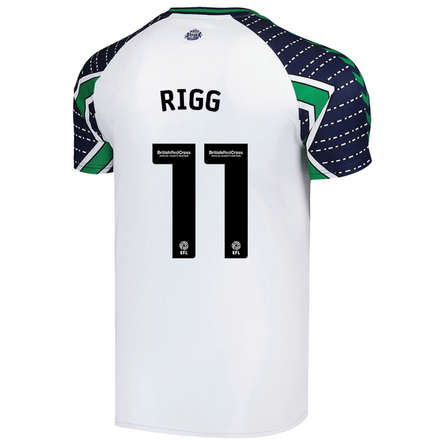 Gyermek Labdarúgás Chris Rigg #11 Fehér Idegenbeli Jersey 2024/25 Mez Póló Ing