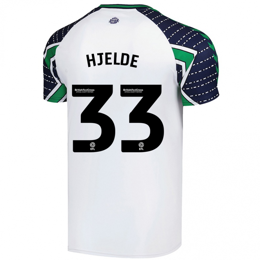 Gyermek Labdarúgás Leo Fuhr Hjelde #33 Fehér Idegenbeli Jersey 2024/25 Mez Póló Ing