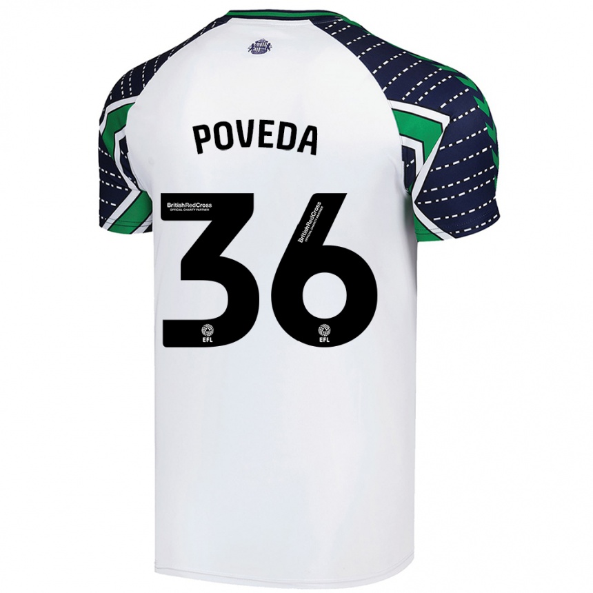 Gyermek Labdarúgás Ian Poveda #36 Fehér Idegenbeli Jersey 2024/25 Mez Póló Ing