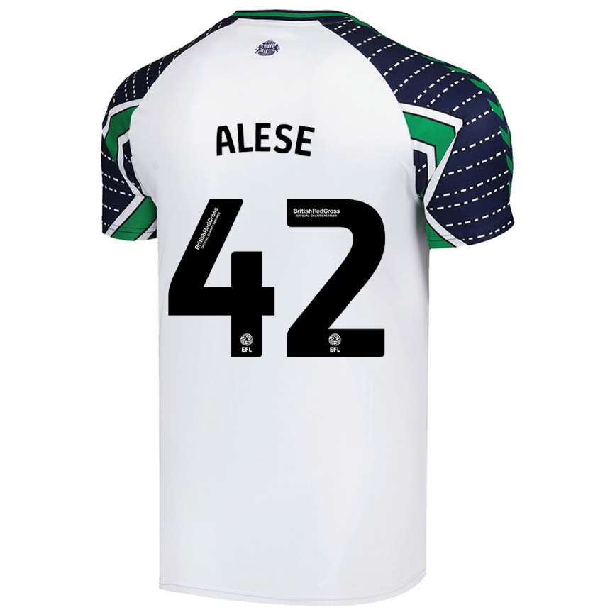 Gyermek Labdarúgás Aji Alese #42 Fehér Idegenbeli Jersey 2024/25 Mez Póló Ing