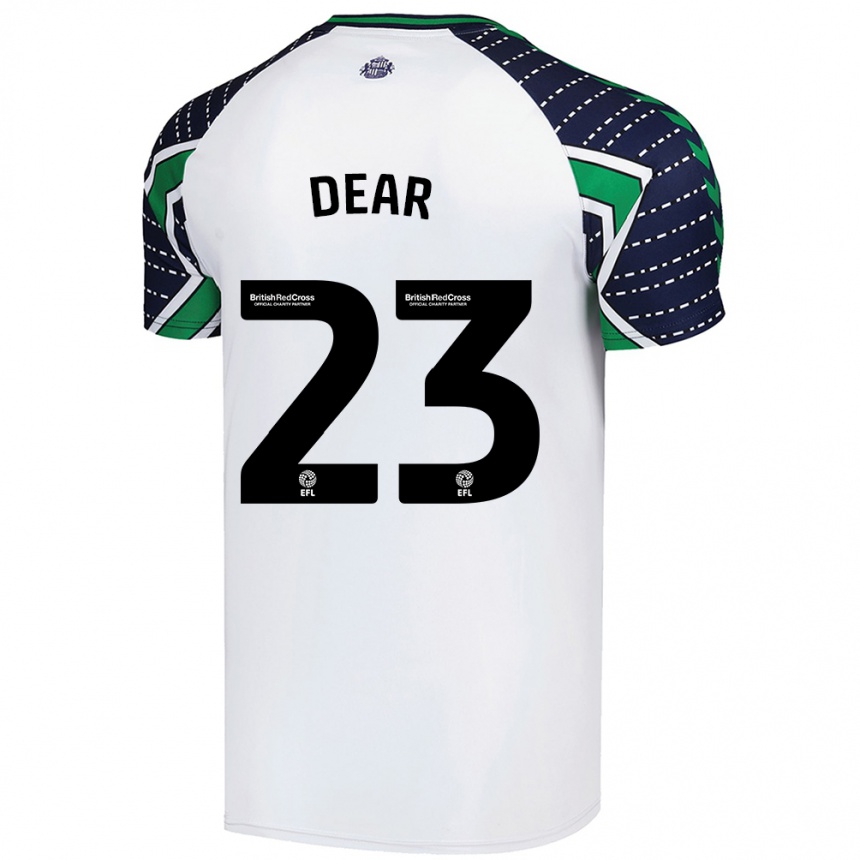 Gyermek Labdarúgás Jenna Dear #23 Fehér Idegenbeli Jersey 2024/25 Mez Póló Ing