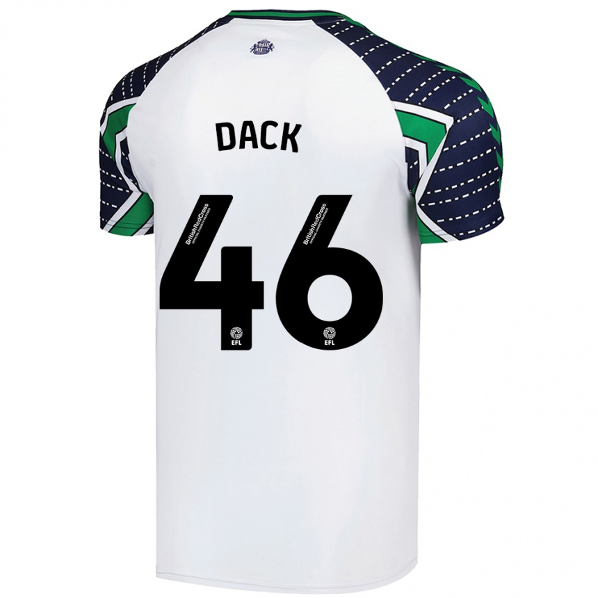 Gyermek Labdarúgás Bradley Dack #46 Fehér Idegenbeli Jersey 2024/25 Mez Póló Ing