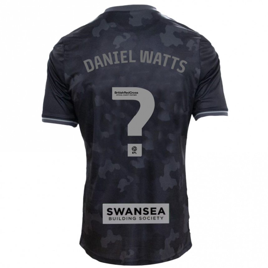 Gyermek Labdarúgás Daniel Watts #0 Fekete Idegenbeli Jersey 2024/25 Mez Póló Ing