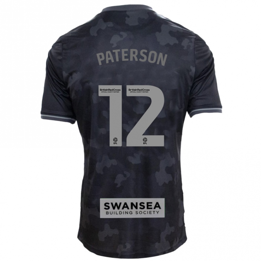 Gyermek Labdarúgás Jamie Paterson #12 Fekete Idegenbeli Jersey 2024/25 Mez Póló Ing