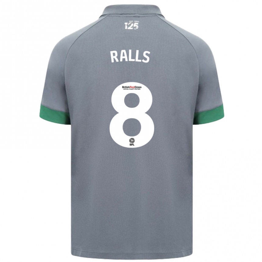 Gyermek Labdarúgás Joe Ralls #8 Sötétszürke Idegenbeli Jersey 2024/25 Mez Póló Ing