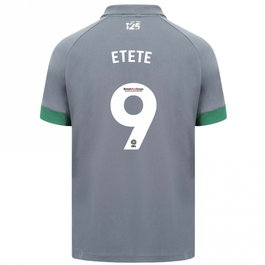 Gyermek Labdarúgás Kion Etete #9 Sötétszürke Idegenbeli Jersey 2024/25 Mez Póló Ing