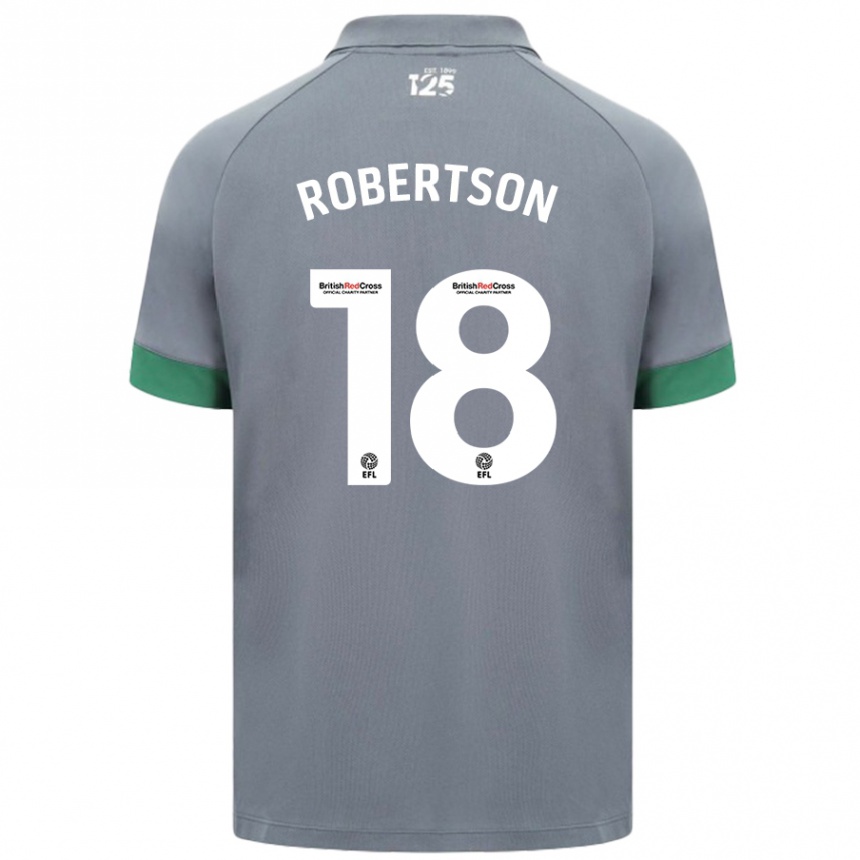 Gyermek Labdarúgás Alex Robertson #18 Sötétszürke Idegenbeli Jersey 2024/25 Mez Póló Ing