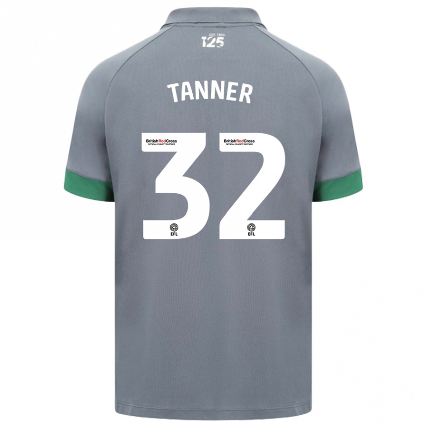 Gyermek Labdarúgás Ollie Tanner #32 Sötétszürke Idegenbeli Jersey 2024/25 Mez Póló Ing