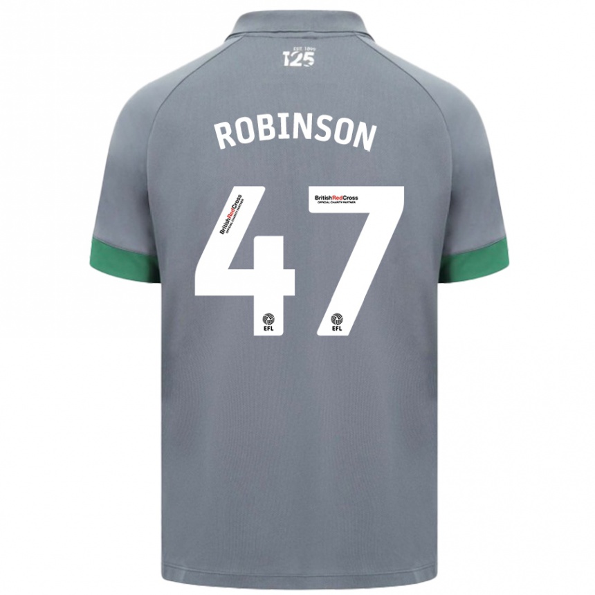 Gyermek Labdarúgás Callum Robinson #47 Sötétszürke Idegenbeli Jersey 2024/25 Mez Póló Ing