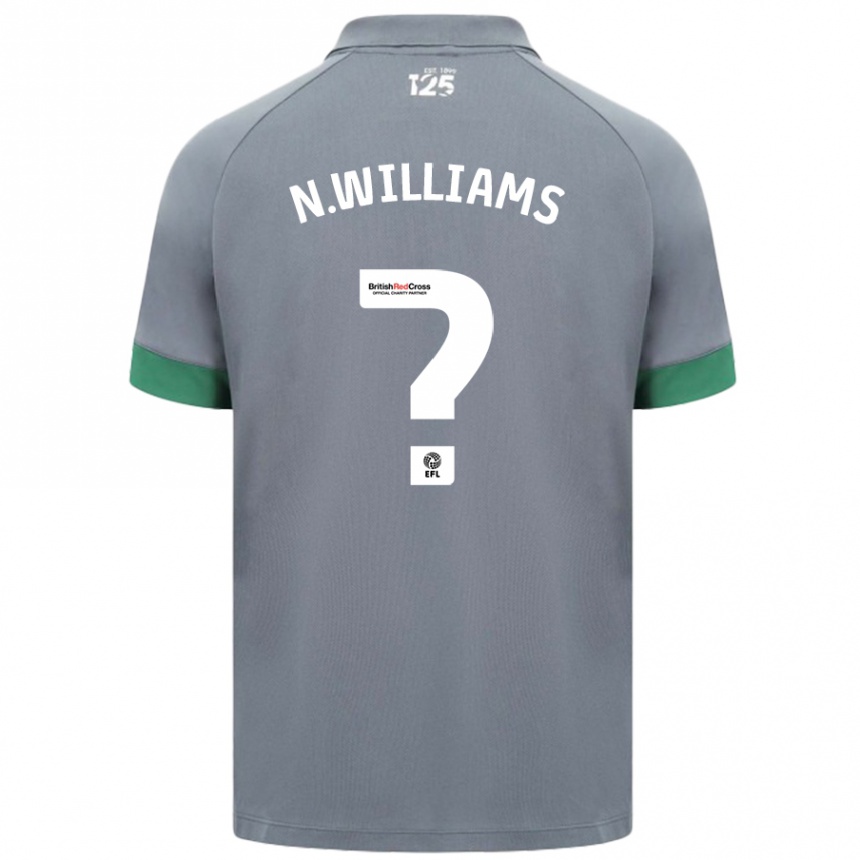 Gyermek Labdarúgás Noah Williams #0 Sötétszürke Idegenbeli Jersey 2024/25 Mez Póló Ing