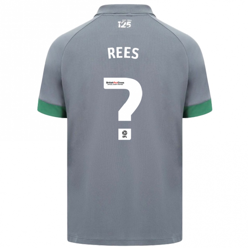 Gyermek Labdarúgás Osian Rees #0 Sötétszürke Idegenbeli Jersey 2024/25 Mez Póló Ing