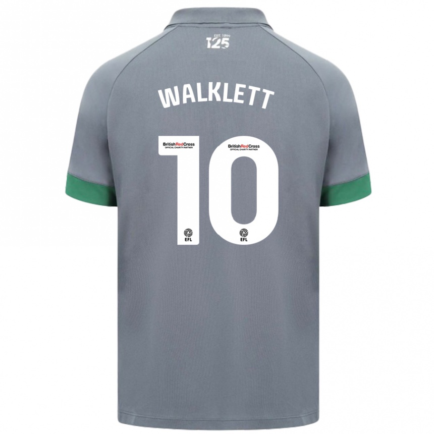 Gyermek Labdarúgás Kerry Walklett #10 Sötétszürke Idegenbeli Jersey 2024/25 Mez Póló Ing