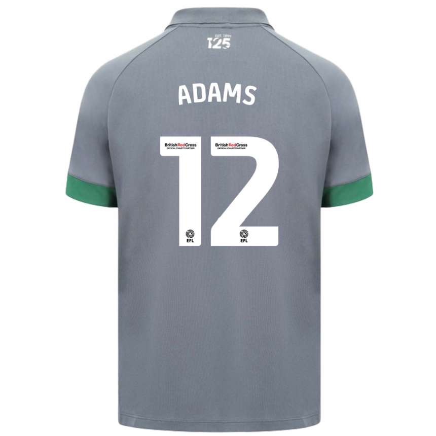 Gyermek Labdarúgás Kelly Adams #12 Sötétszürke Idegenbeli Jersey 2024/25 Mez Póló Ing