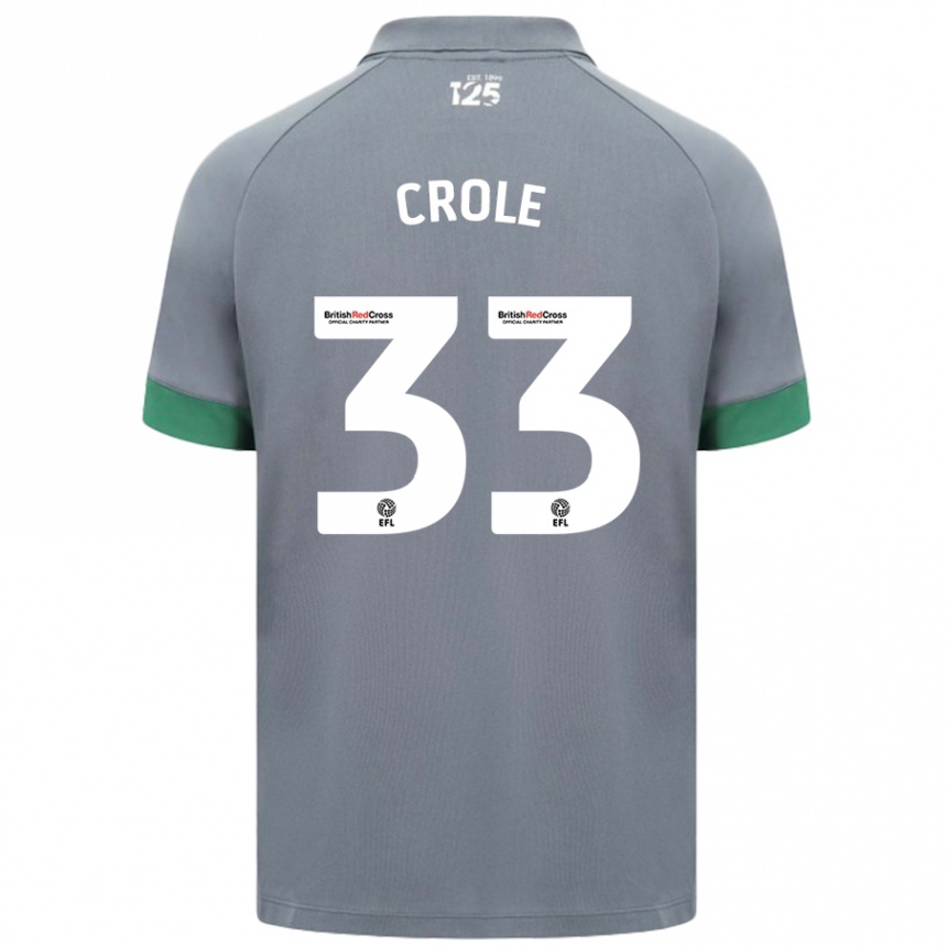 Gyermek Labdarúgás James Crole #33 Sötétszürke Idegenbeli Jersey 2024/25 Mez Póló Ing