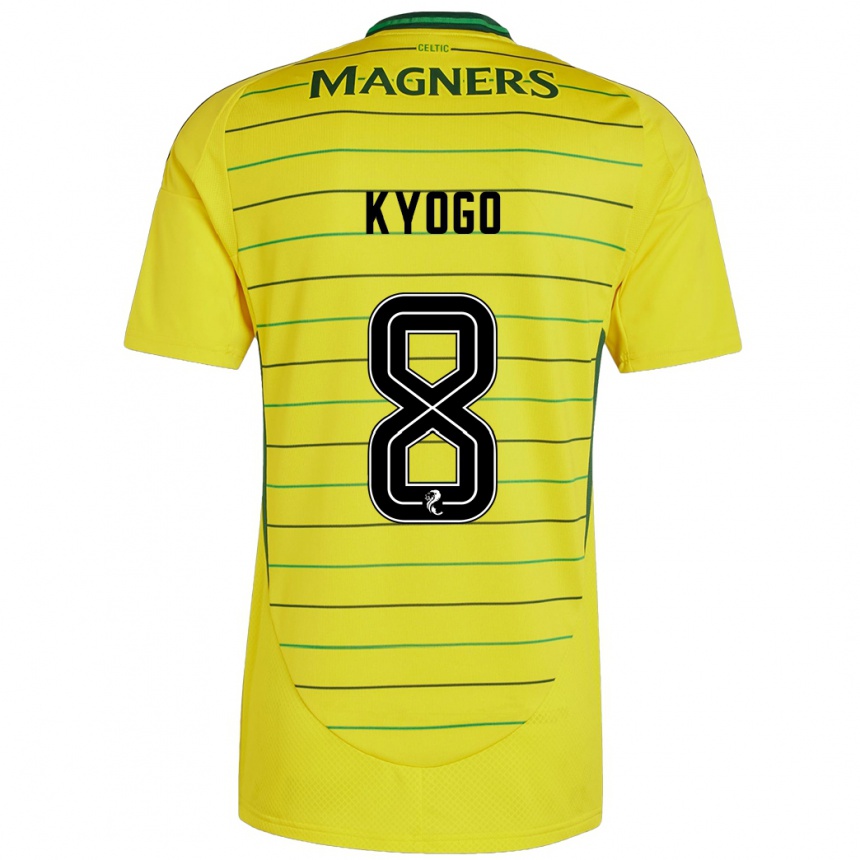 Gyermek Labdarúgás Kyogo Furuhashi #8 Sárga Idegenbeli Jersey 2024/25 Mez Póló Ing