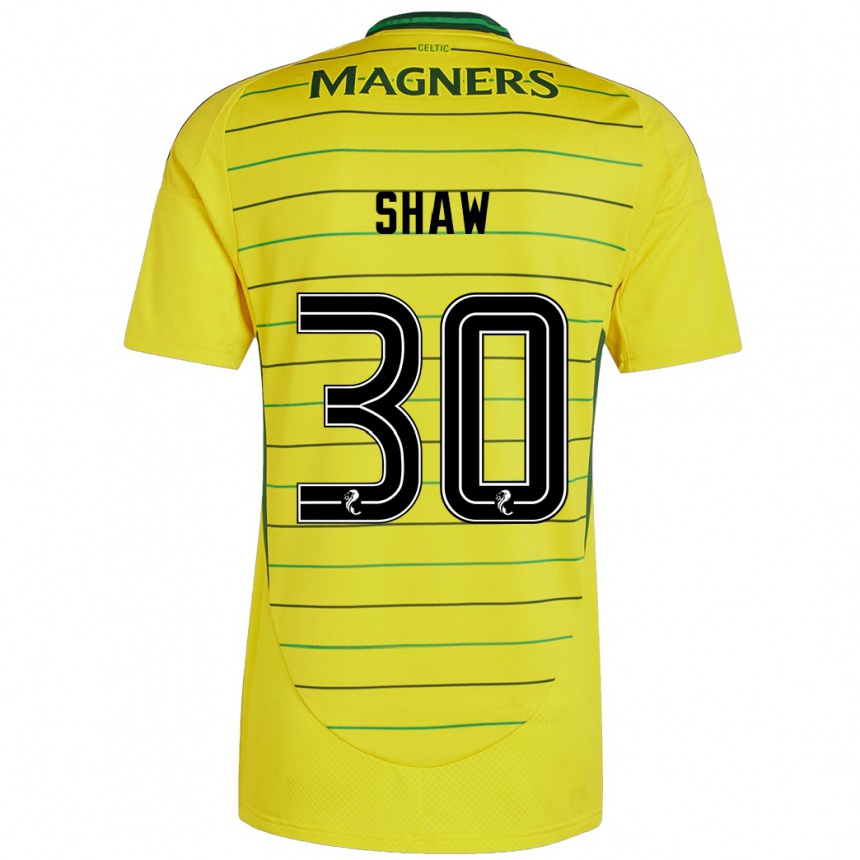 Gyermek Labdarúgás Liam Shaw #30 Sárga Idegenbeli Jersey 2024/25 Mez Póló Ing