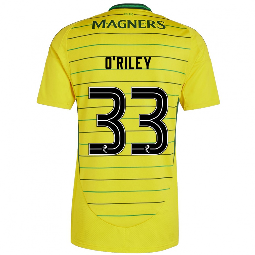 Gyermek Labdarúgás Matt O'riley #33 Sárga Idegenbeli Jersey 2024/25 Mez Póló Ing