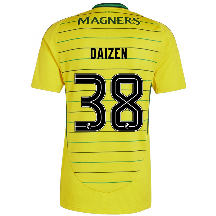 Gyermek Labdarúgás Daizen Maeda #38 Sárga Idegenbeli Jersey 2024/25 Mez Póló Ing