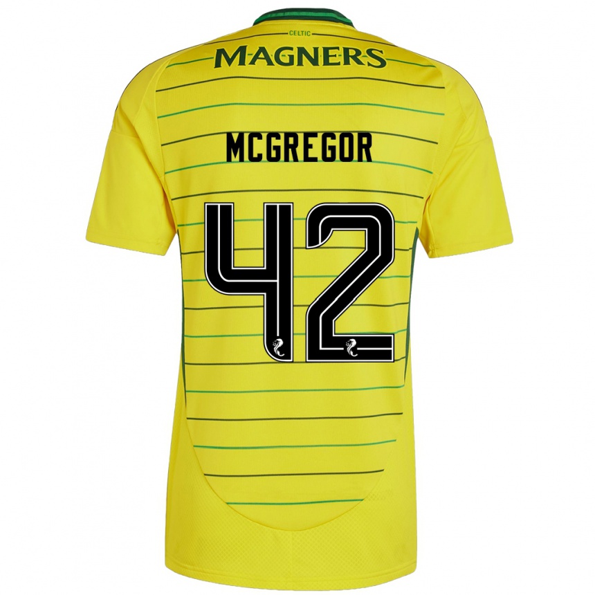 Gyermek Labdarúgás Callum Mcgregor #42 Sárga Idegenbeli Jersey 2024/25 Mez Póló Ing