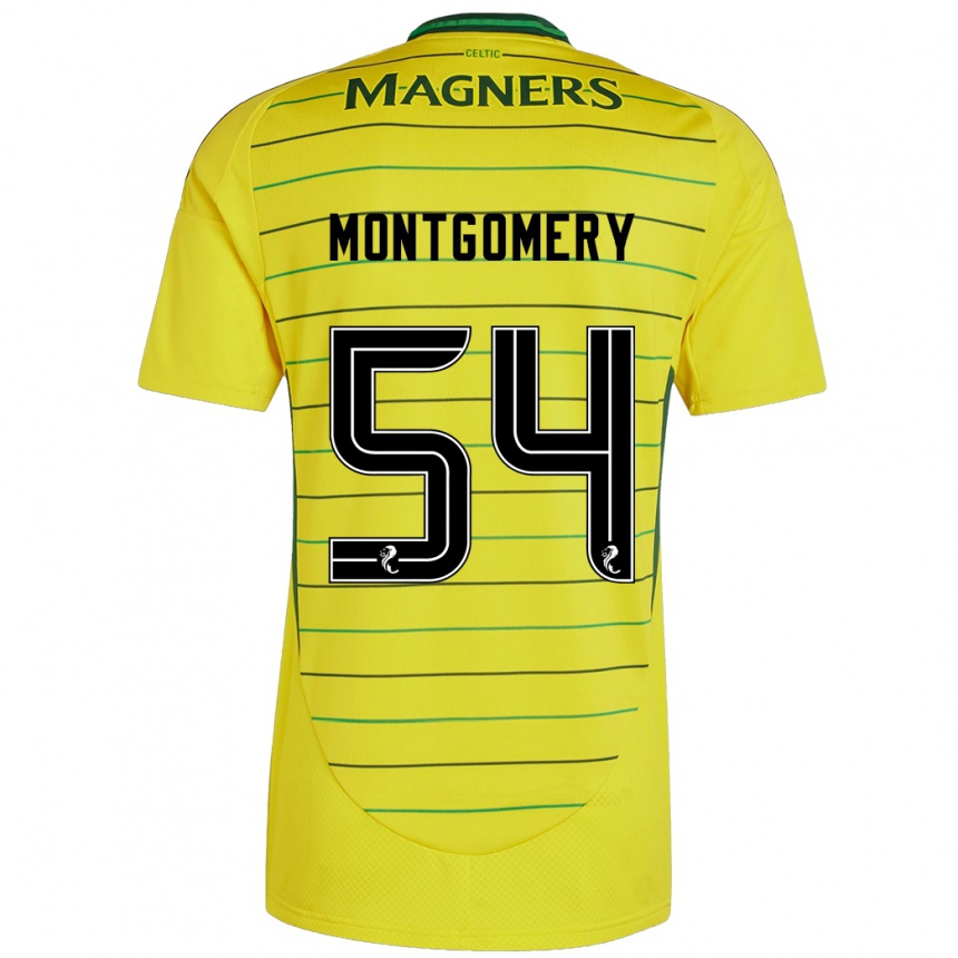 Gyermek Labdarúgás Adam Montgomery #54 Sárga Idegenbeli Jersey 2024/25 Mez Póló Ing