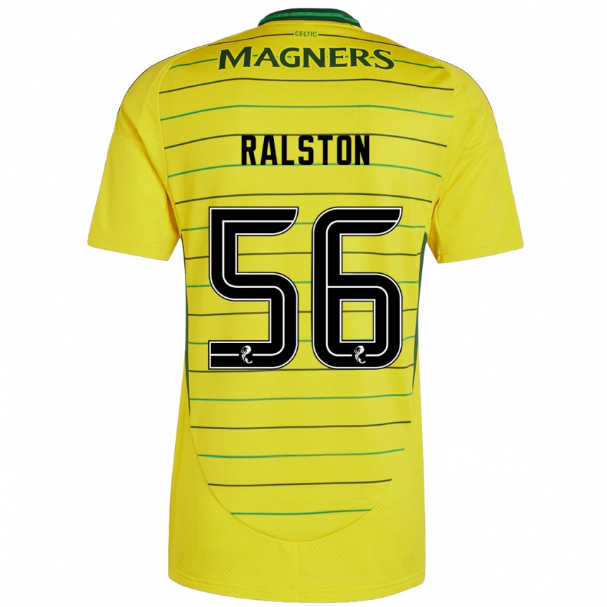 Gyermek Labdarúgás Anthony Ralston #56 Sárga Idegenbeli Jersey 2024/25 Mez Póló Ing