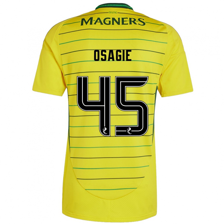 Gyermek Labdarúgás Justin Osagie #45 Sárga Idegenbeli Jersey 2024/25 Mez Póló Ing