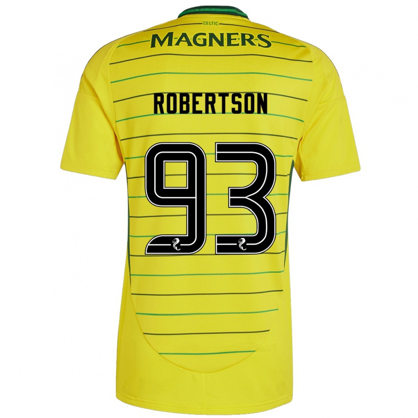 Gyermek Labdarúgás Mitchell Robertson #93 Sárga Idegenbeli Jersey 2024/25 Mez Póló Ing