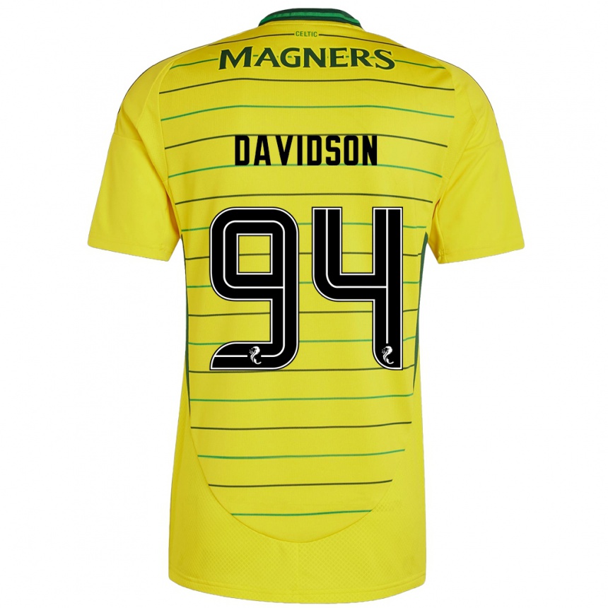 Gyermek Labdarúgás Bruno Davidson #94 Sárga Idegenbeli Jersey 2024/25 Mez Póló Ing