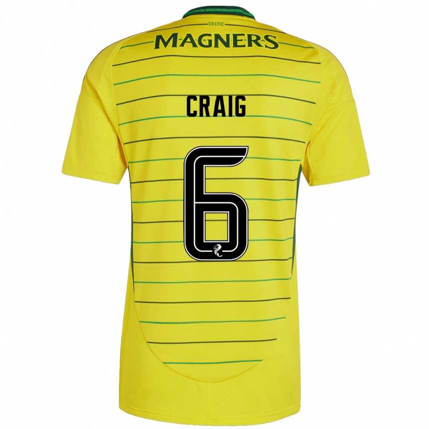 Gyermek Labdarúgás Chloe Craig #6 Sárga Idegenbeli Jersey 2024/25 Mez Póló Ing