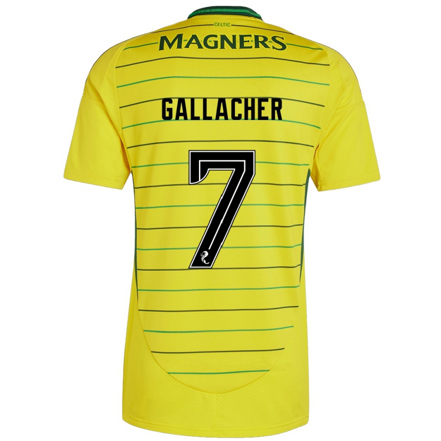 Gyermek Labdarúgás Amy Gallacher #7 Sárga Idegenbeli Jersey 2024/25 Mez Póló Ing