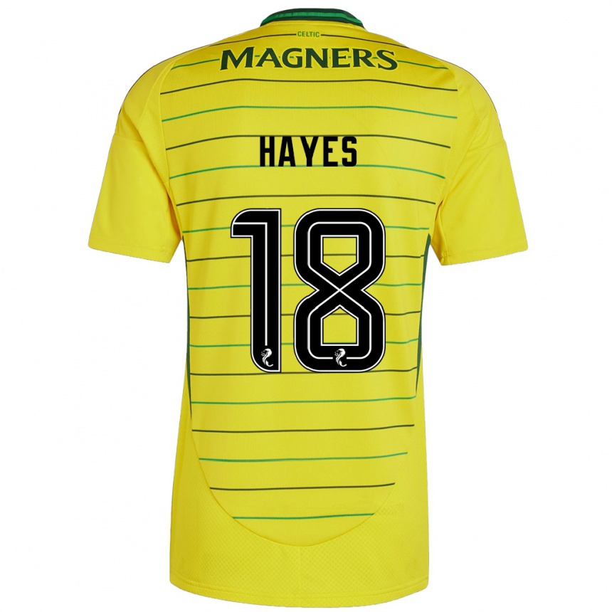 Gyermek Labdarúgás Caitlin Hayes #18 Sárga Idegenbeli Jersey 2024/25 Mez Póló Ing