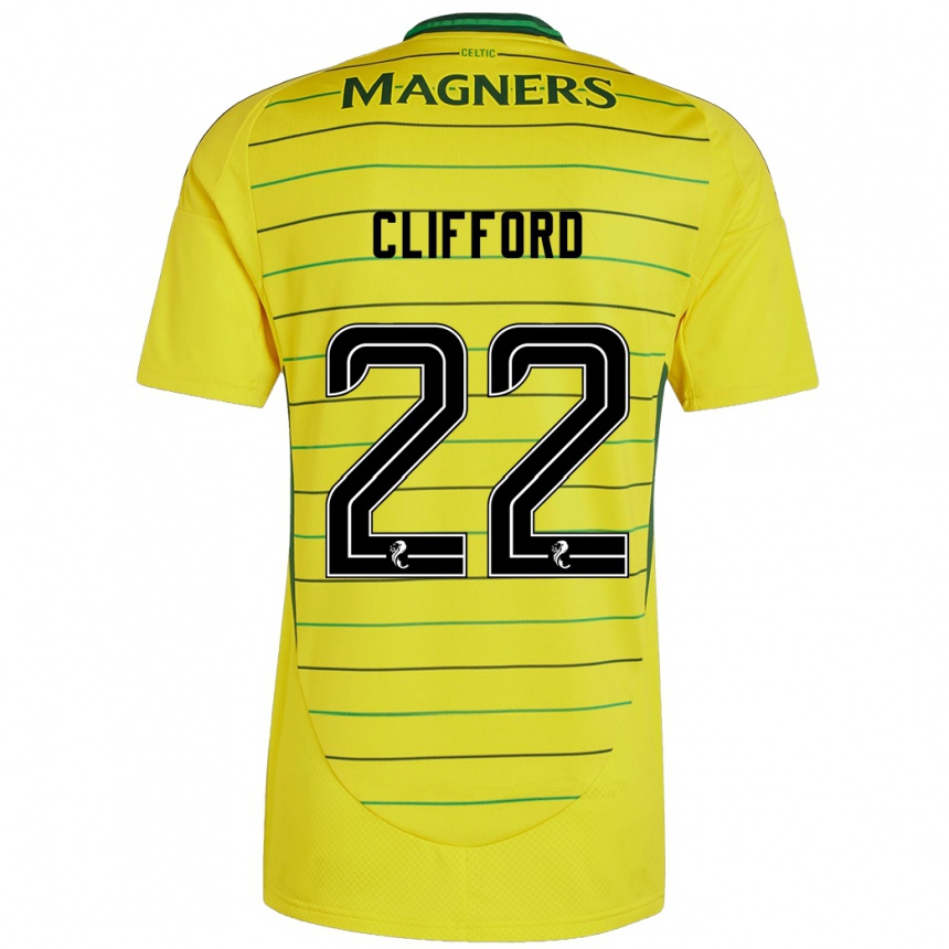 Gyermek Labdarúgás Lucy Ashworth-Clifford #22 Sárga Idegenbeli Jersey 2024/25 Mez Póló Ing