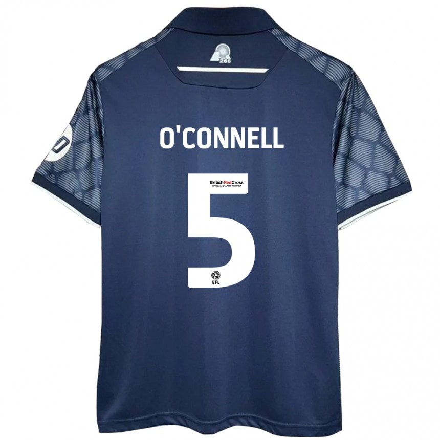 Gyermek Labdarúgás Eoghan O'connell #5 Fekete Idegenbeli Jersey 2024/25 Mez Póló Ing