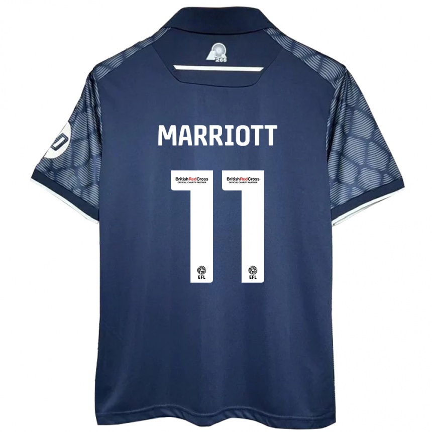 Gyermek Labdarúgás Jack Marriott #11 Fekete Idegenbeli Jersey 2024/25 Mez Póló Ing