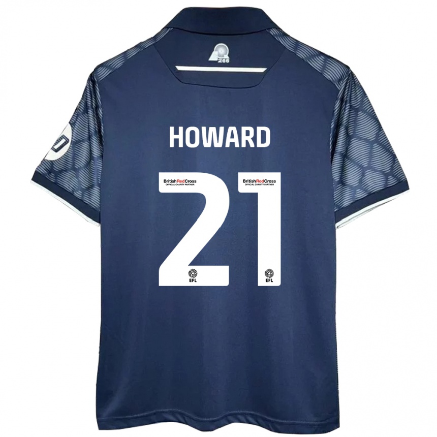 Gyermek Labdarúgás Mark Howard #21 Fekete Idegenbeli Jersey 2024/25 Mez Póló Ing