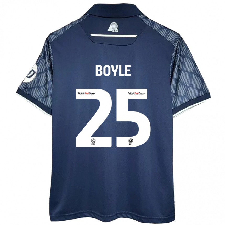 Gyermek Labdarúgás Will Boyle #25 Fekete Idegenbeli Jersey 2024/25 Mez Póló Ing