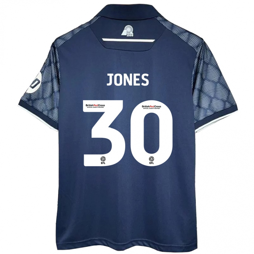 Gyermek Labdarúgás James Jones #30 Fekete Idegenbeli Jersey 2024/25 Mez Póló Ing