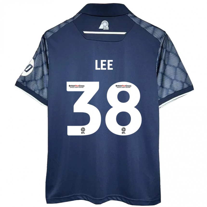 Gyermek Labdarúgás Elliot Lee #38 Fekete Idegenbeli Jersey 2024/25 Mez Póló Ing