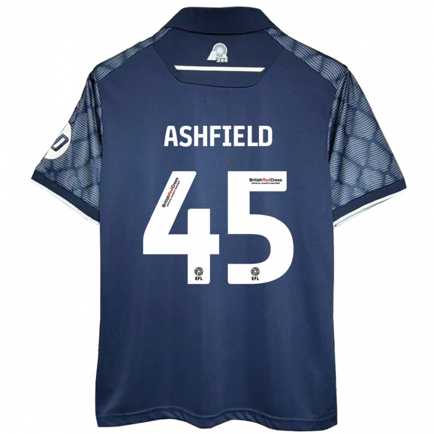 Gyermek Labdarúgás Harry Ashfield #45 Fekete Idegenbeli Jersey 2024/25 Mez Póló Ing