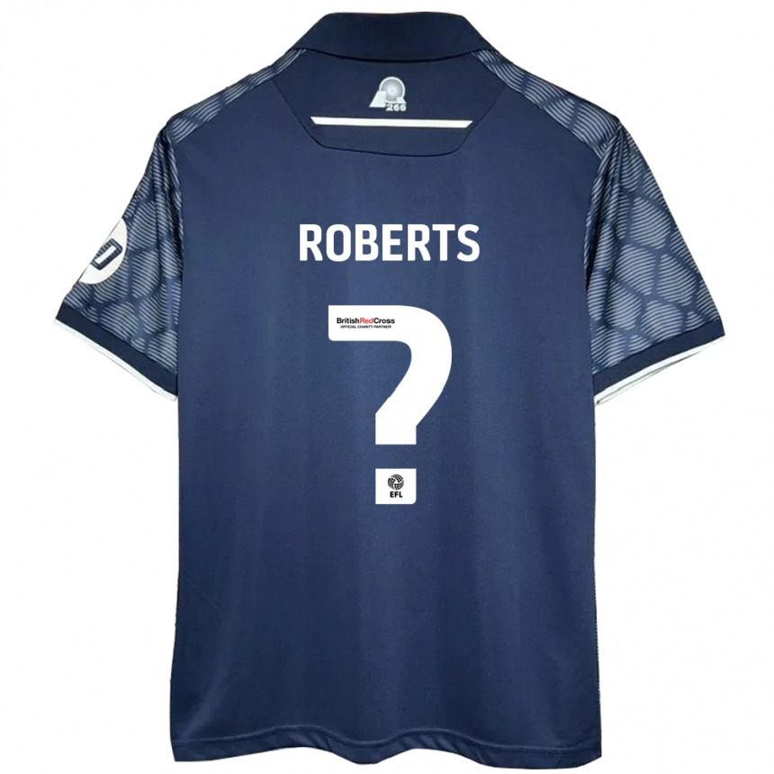 Gyermek Labdarúgás Hari Roberts #0 Fekete Idegenbeli Jersey 2024/25 Mez Póló Ing