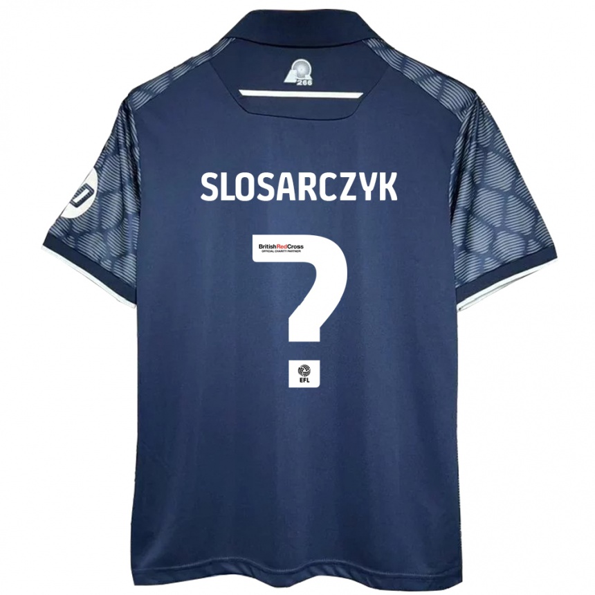 Gyermek Labdarúgás Nikolas Slosarczyk #0 Fekete Idegenbeli Jersey 2024/25 Mez Póló Ing