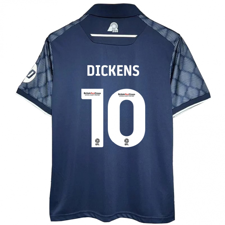 Gyermek Labdarúgás Tj Dickens #10 Fekete Idegenbeli Jersey 2024/25 Mez Póló Ing