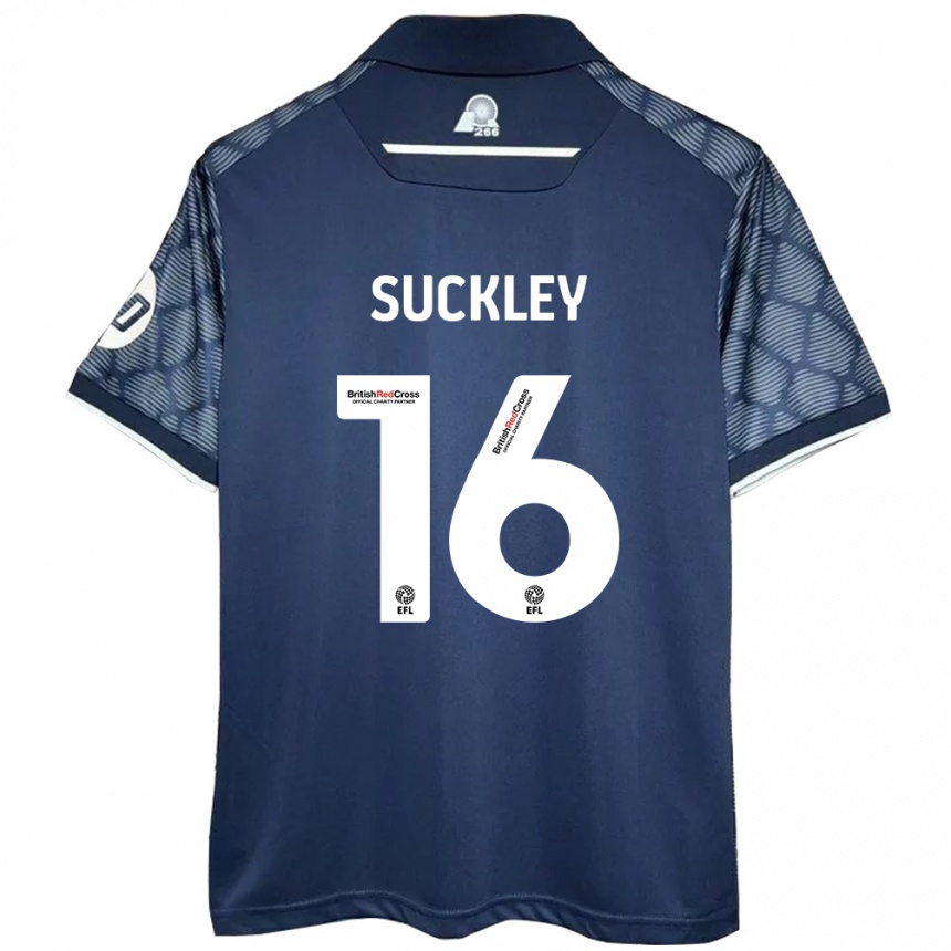 Gyermek Labdarúgás Ava Suckley #16 Fekete Idegenbeli Jersey 2024/25 Mez Póló Ing