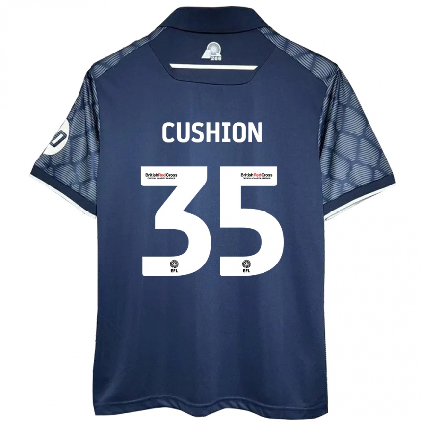 Gyermek Labdarúgás Owen Cushion #35 Fekete Idegenbeli Jersey 2024/25 Mez Póló Ing