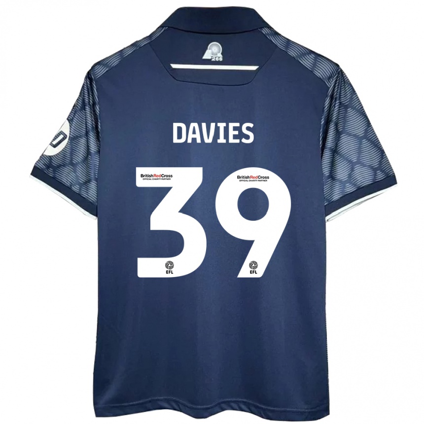 Gyermek Labdarúgás Daniel Davies #39 Fekete Idegenbeli Jersey 2024/25 Mez Póló Ing