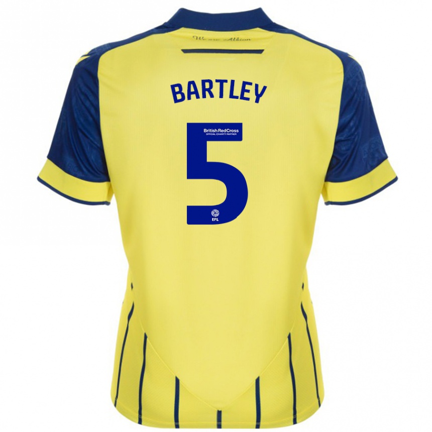 Gyermek Labdarúgás Kyle Bartley #5 Sárga Kék Idegenbeli Jersey 2024/25 Mez Póló Ing