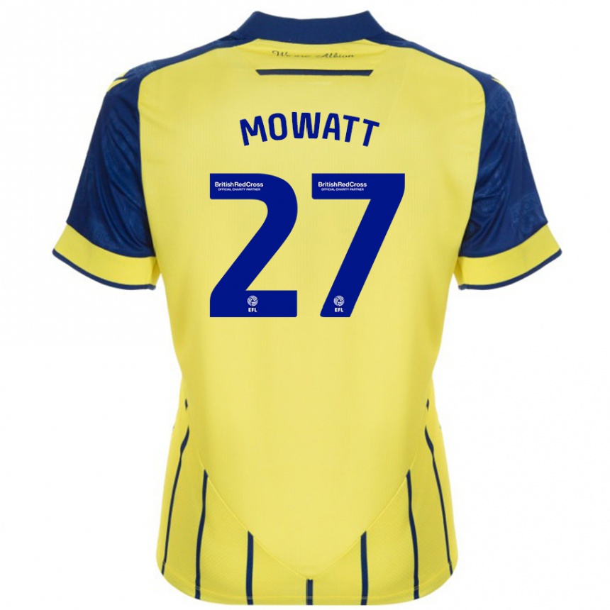 Gyermek Labdarúgás Alex Mowatt #27 Sárga Kék Idegenbeli Jersey 2024/25 Mez Póló Ing