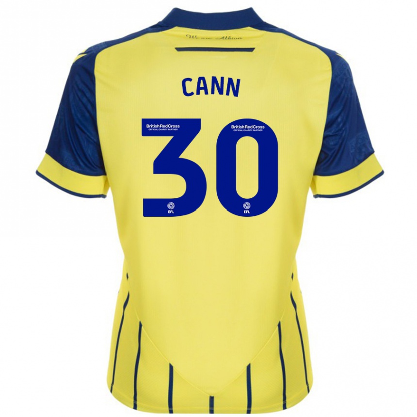 Gyermek Labdarúgás Ted Cann #30 Sárga Kék Idegenbeli Jersey 2024/25 Mez Póló Ing