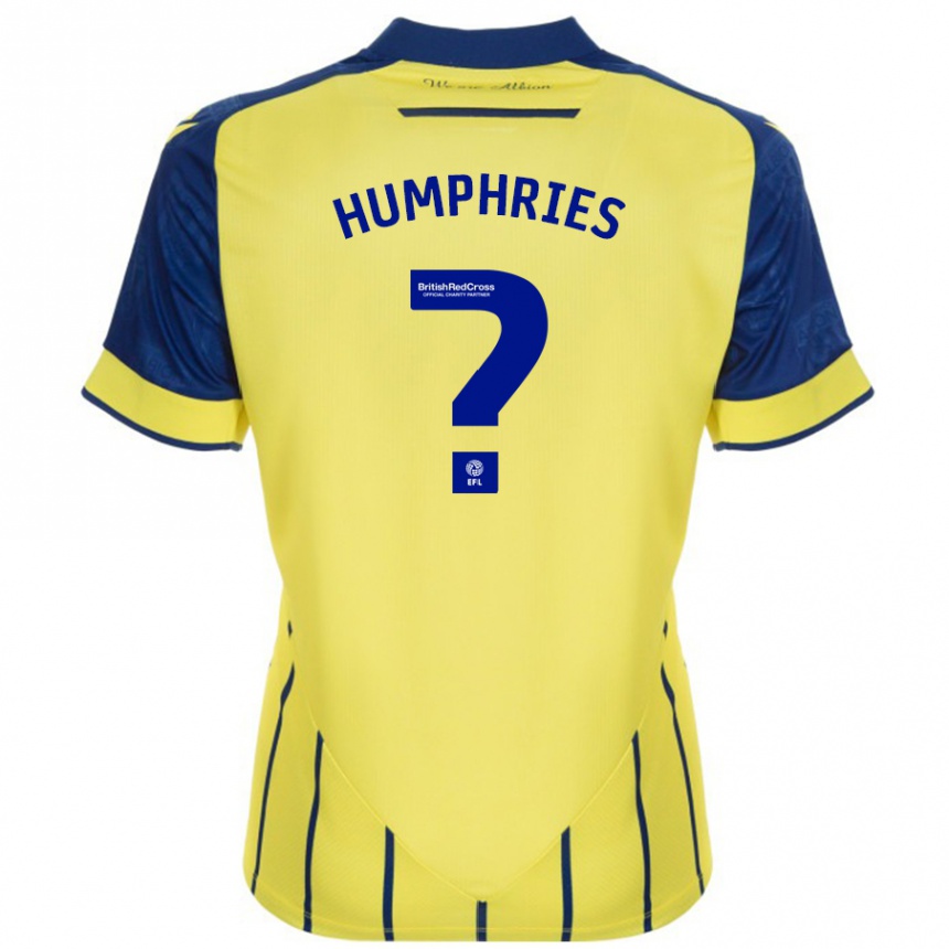 Gyermek Labdarúgás Evan Humphries #0 Sárga Kék Idegenbeli Jersey 2024/25 Mez Póló Ing